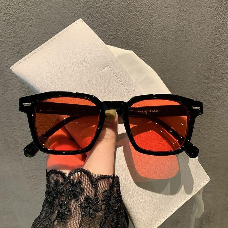 Óculos de Sol Boulevard™ - UV400 (FRETE GRÁTIS) C013 Oak Vintage Preto/ Vermelho