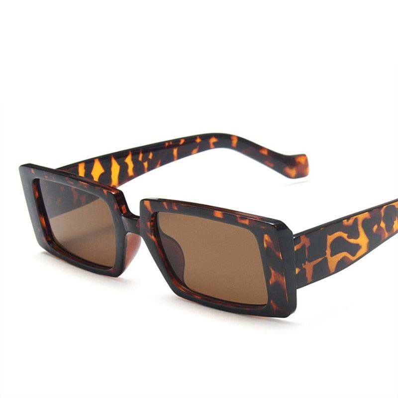 Óculos de Sol - Quadrado Vintage Premium™ - UV400 (FRETE GRÁTIS) OC07 Oak Vintage Leopardo