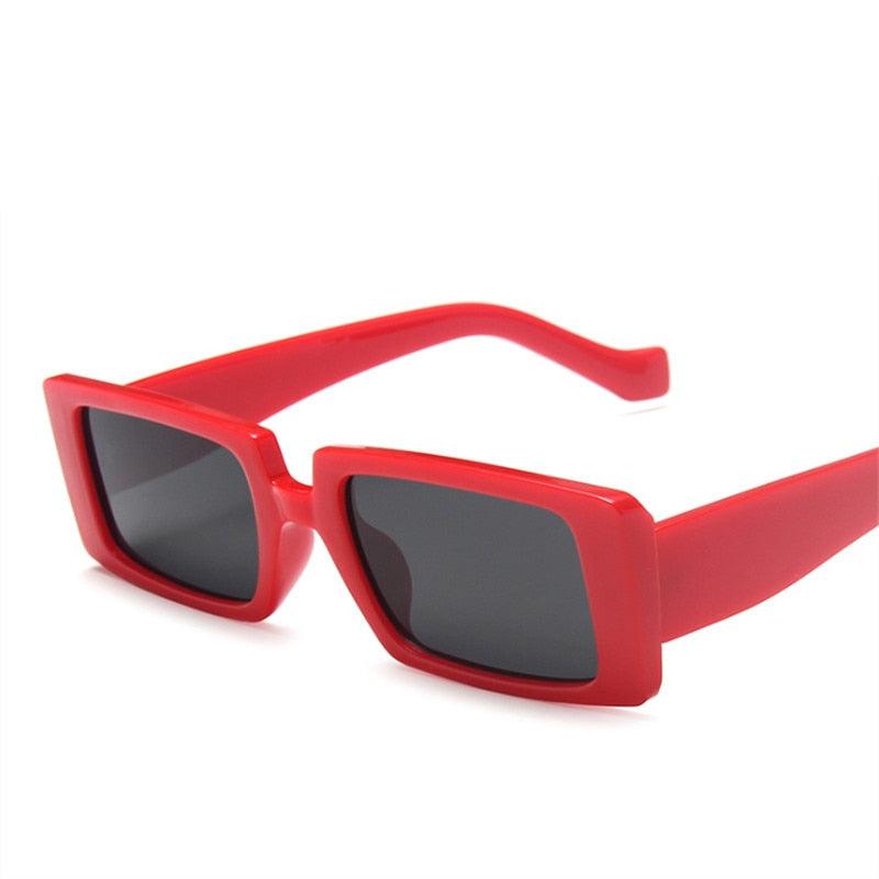 Óculos de Sol - Quadrado Vintage Premium™ - UV400 (FRETE GRÁTIS) OC07 Oak Vintage Vermelho/Cinza