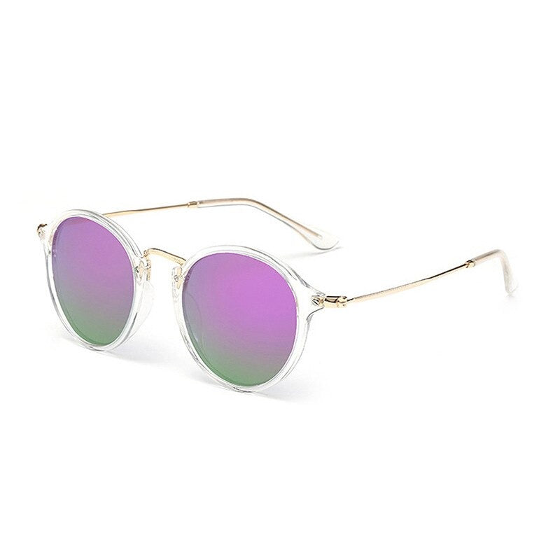 Óculos de Sol Redondo - Retro Petry™ - UV400 (FRETE GRÁTIS) 0 Oak Vintage Transparente/ Roxo