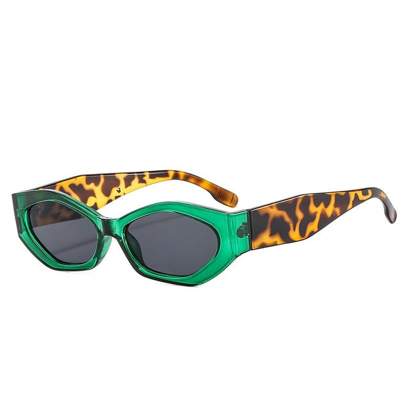 Óculos de Sol - Vintage Polígono Gatinho™ - UV400 (FRETE GRÁTIS) 0 Oak Vintage Tartaruga/ Verde