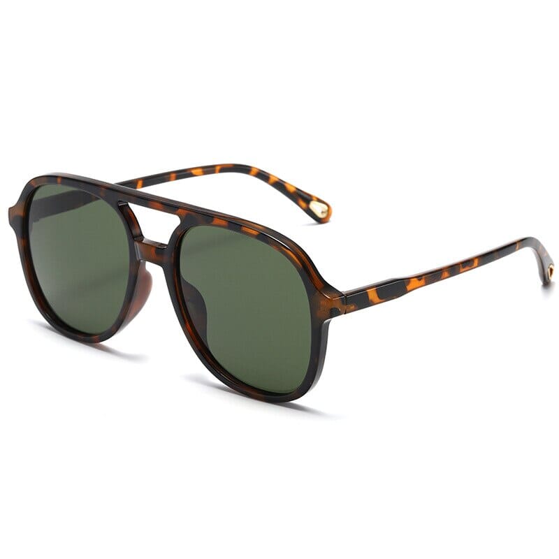 Óculos de Sol - Vintage Poppy™ - UV400 (FRETE GRÁTIS) 0 Oak Vintage Leopardo/Verde