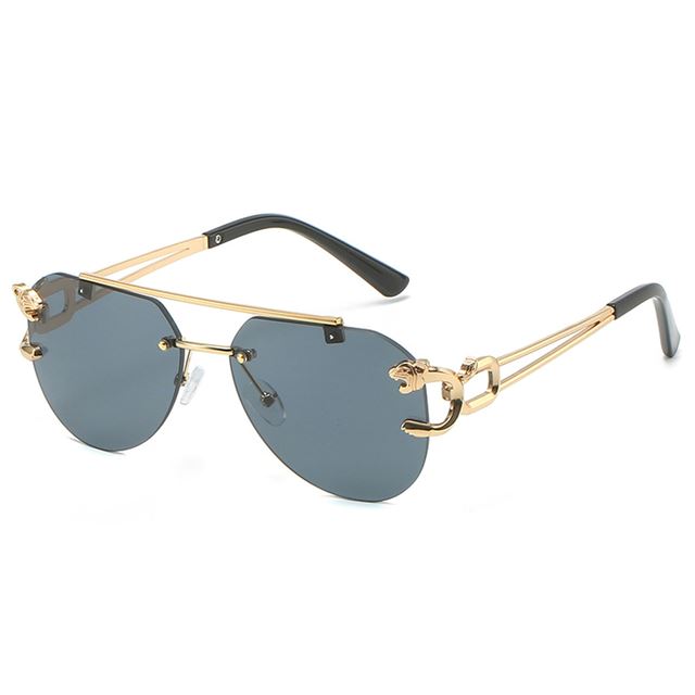 Óculos de Sol - Vintage Presley™ - UV400 (FRETE GRÁTIS) OC-102 Oak Vintage Cinza/Dourado