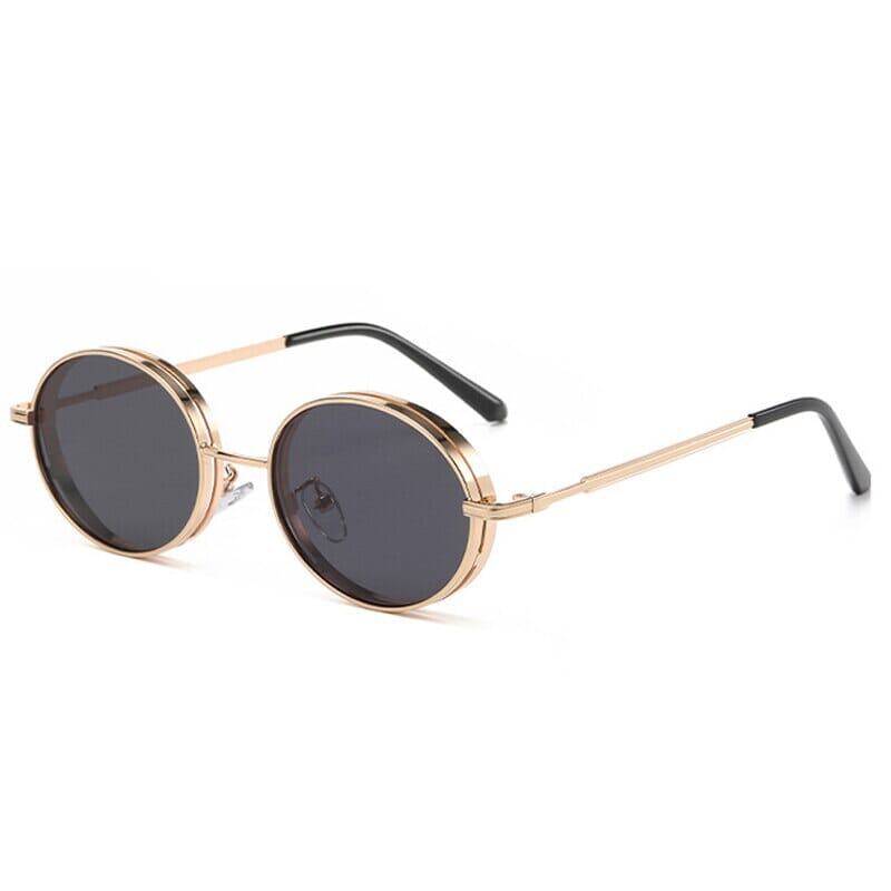 Óculos de Sol - Vintage Punk™ - UV400 (FRETE GRÁTIS) 0 Oak Vintage Cinza/Dourado