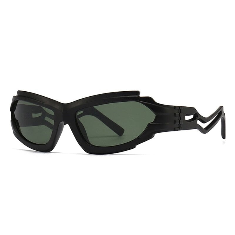 SHAUNA Vintage Irregular Cat Eye Women Luxury Sunglasses Fashion Brand Designer Unique Hollow Legs Men Shades UV400 Sun Glasses 0 Oak Vintage Black dark green As the picture