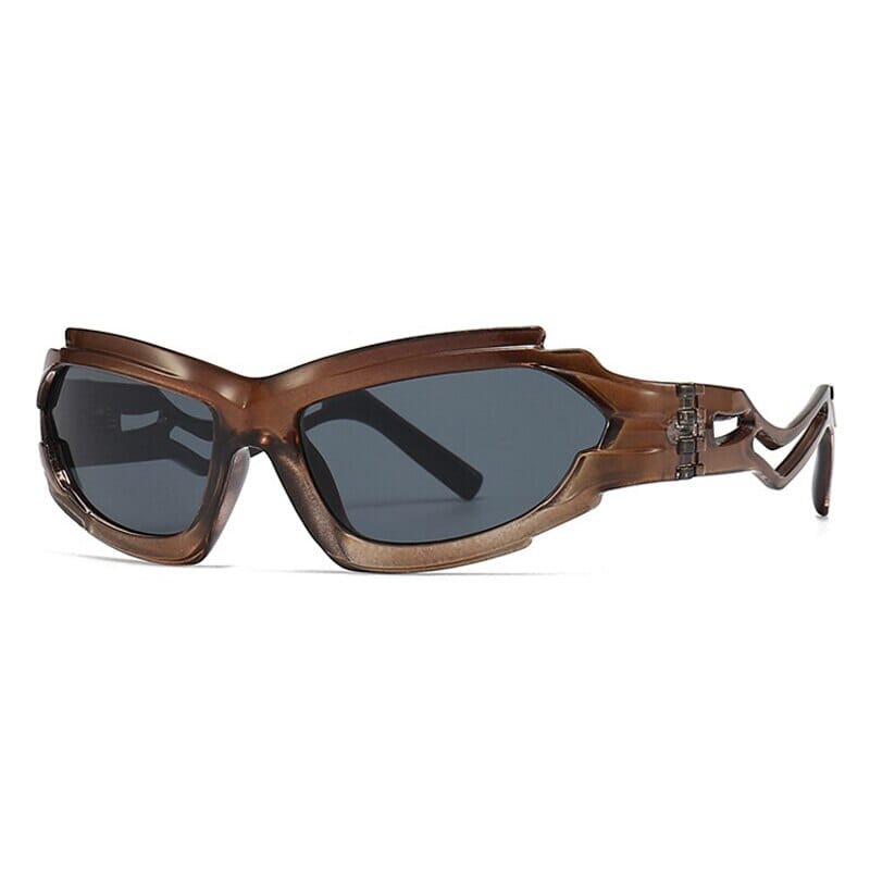 SHAUNA Vintage Irregular Cat Eye Women Luxury Sunglasses Fashion Brand Designer Unique Hollow Legs Men Shades UV400 Sun Glasses 0 Oak Vintage Brown grey As the picture