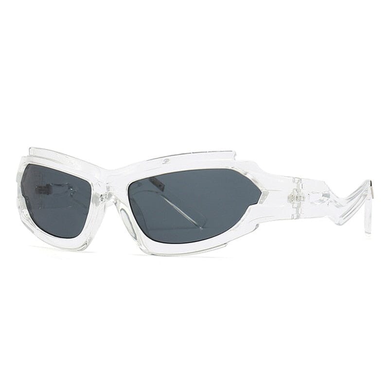 SHAUNA Vintage Irregular Cat Eye Women Luxury Sunglasses Fashion Brand Designer Unique Hollow Legs Men Shades UV400 Sun Glasses 0 Oak Vintage Transparent grey As the picture