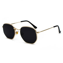 Hexagon Men Women Sunglasses Square Polygon Sun Glasses Brand Designer Retro Shades Metal Frame Eyewear TOP UV400 de sol hombre Oak Vintage C02 Gold BlackGrey 