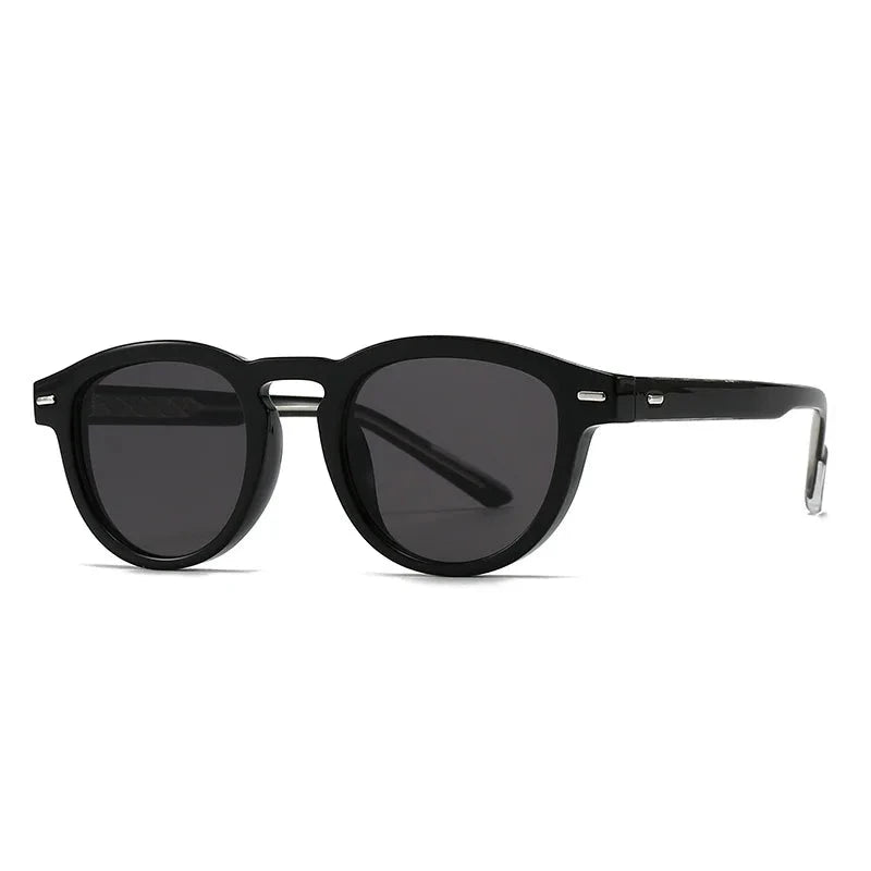 SHAUNA Fashion Oval Women Luxury Sunglasses Shades UV400 Retro Rivets Men Olive Green Sun Glasses Oak Vintage Preto 