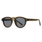 SHAUNA Fashion Oval Women Luxury Sunglasses Shades UV400 Retro Rivets Men Olive Green Sun Glasses Oak Vintage Verde Oliva 