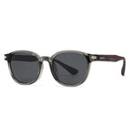 SHAUNA Wood-grain Temples Retro Round Sunglasses Women UV400 Fashion Men Polarized Outdoor Sun Glasses Oak Vintage Cinza 