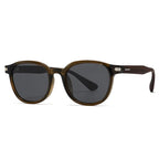 SHAUNA Wood-grain Temples Retro Round Sunglasses Women UV400 Fashion Men Polarized Outdoor Sun Glasses Oak Vintage Verde Oliva 