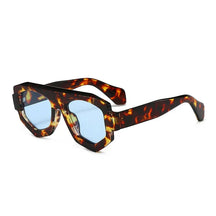 SO&EI Fashion Irregular Square Women Sunglasses Shades UV400 Retro Blue Purple Men Sun Glasses OC-174 Oak Vintage Tartaruga/ Azul 
