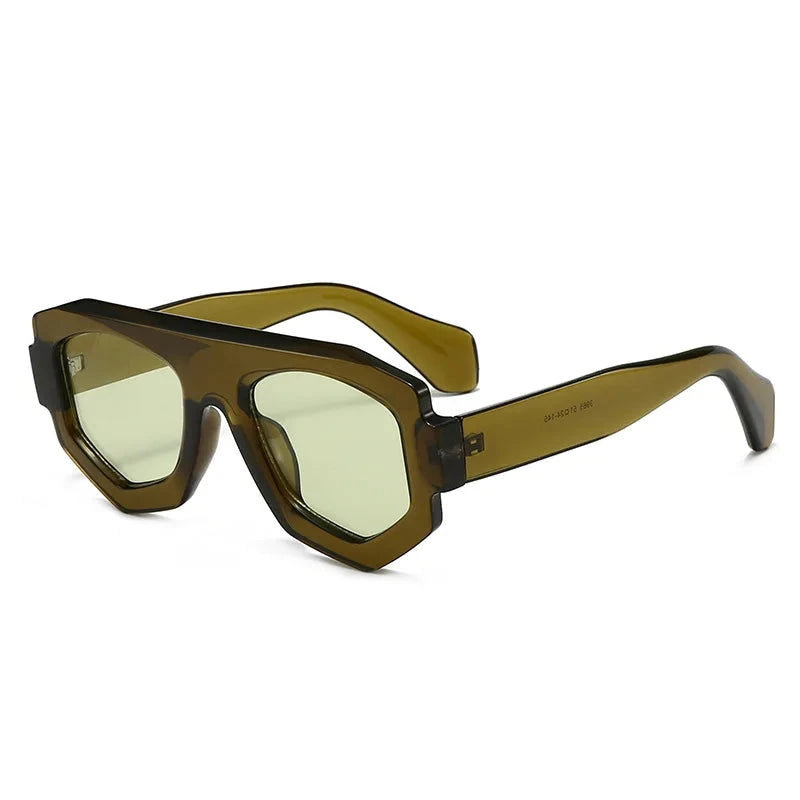 SO&EI Fashion Irregular Square Women Sunglasses Shades UV400 Retro Blue Purple Men Sun Glasses OC-174 Oak Vintage Verde oliva 