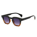 SO&EI Ins Popular Fashion Square Sunglasses Women Retro Rivets Orange Blue Shades UV400 Men Trending Clear Lens Frame OC-219 Oak Vintage Preto/ Gradiente 