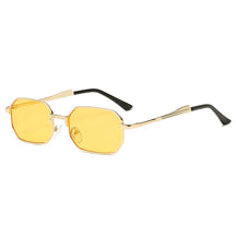 Narrow Men&#39;s Sunglasses Fashion Rectangle Women metal Luxury Brand Sun glasses 2021 Classic Oculos Masculino Glasses UV400 0 Oak Vintage Dourado/ Amarelo 