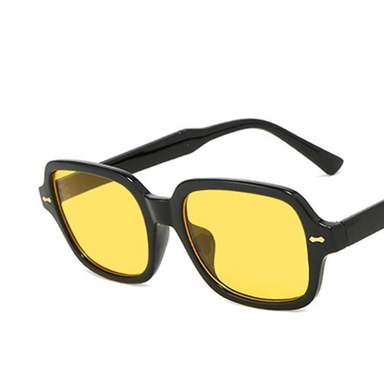 Óculos de Sol Júlia Premium™ - UV400 (FRETE GRÁTIS) OC02 Oak Vintage Amarelo/ Preto 