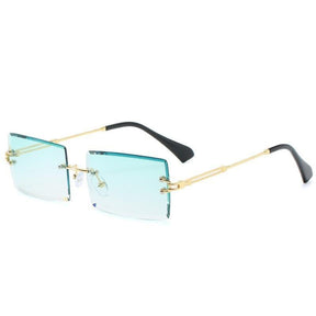 Óculos de Sol Letícia Premium™ - UV400 (FRETE GRÁTIS) 0 Oak Vintage Azul Verde Gradiente 