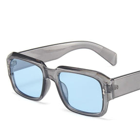 Óculos de Sol Quadrado - Queens™ - UV400 (FRETE GRÁTIS) 0 Oak Vintage Azul Claro 