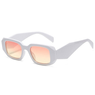 Óculos de Sol Retangular - Jade™ - UV400 (FRETE GRÁTIS) 0 Oak Vintage Branco/ Rosa 