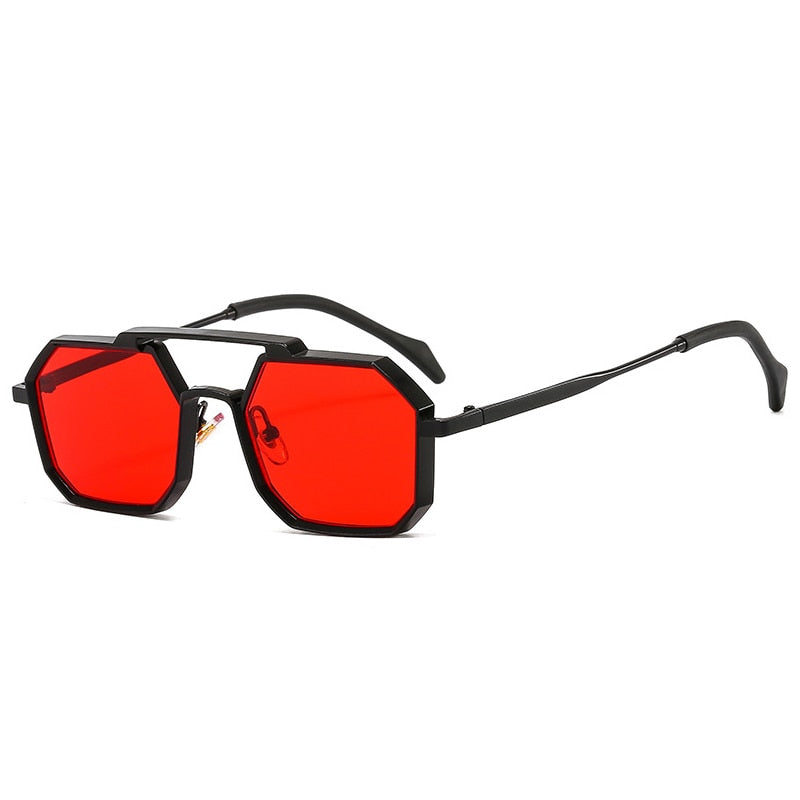 Óculos de Sol - Vintage Octógono ™ - UV400 (FRETE GRÁTIS) 0 Oak Vintage Preto/ Vermelho 