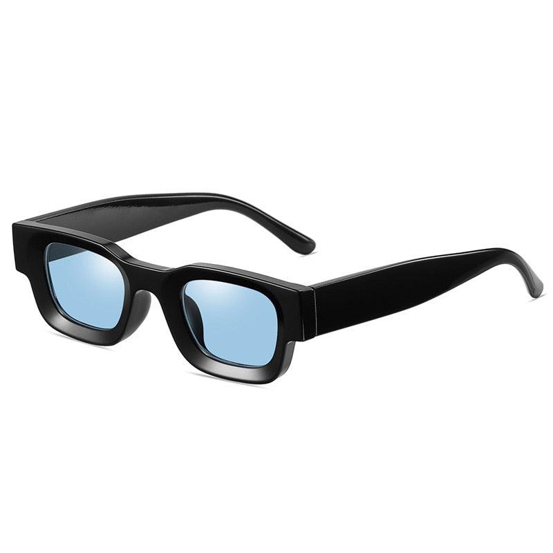 Óculos de Sol - Vintage Quadrangular™ - UV400 (FRETE GRÁTIS) OC018 Oak Vintage Preto/ Azul 