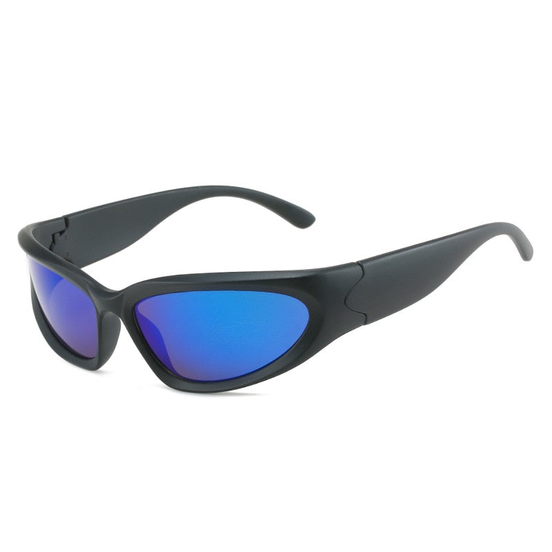 Óculos de Sol - Young™ - UV400 (FRETE GRÁTIS) 0 Oak Vintage Preto/ Azul Espelhado 