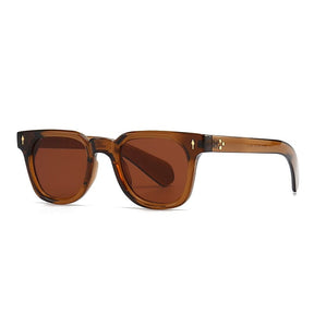 Retro Square Men Rivets Sunglasses Shades UV400 Fashion Women Green Sun Glasses 0 Oak Vintage Brown 