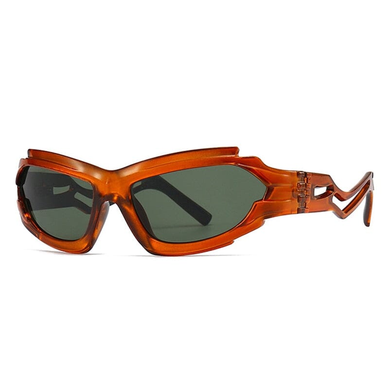 SHAUNA Vintage Irregular Cat Eye Women Luxury Sunglasses Fashion Brand Designer Unique Hollow Legs Men Shades UV400 Sun Glasses 0 Oak Vintage Orange dark green As the picture 
