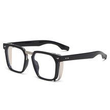 SHAUNA Vintage Rivets Steampunk Square Sunglasses UV400 0 Oak Vintage Black Clear 