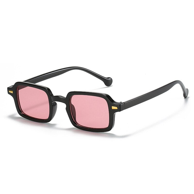 SO&EI Fashion Square Sunglasses Women Retro Rivets Decoration Gradient Shades UV400 Men Leopard Blue Sun Glasses 0 Oak Vintage Black pink As the picture 