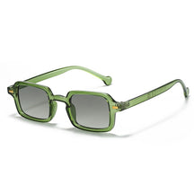 SO&EI Fashion Square Sunglasses Women Retro Rivets Decoration Gradient Shades UV400 Men Leopard Blue Sun Glasses 0 Oak Vintage Olive green As the picture 
